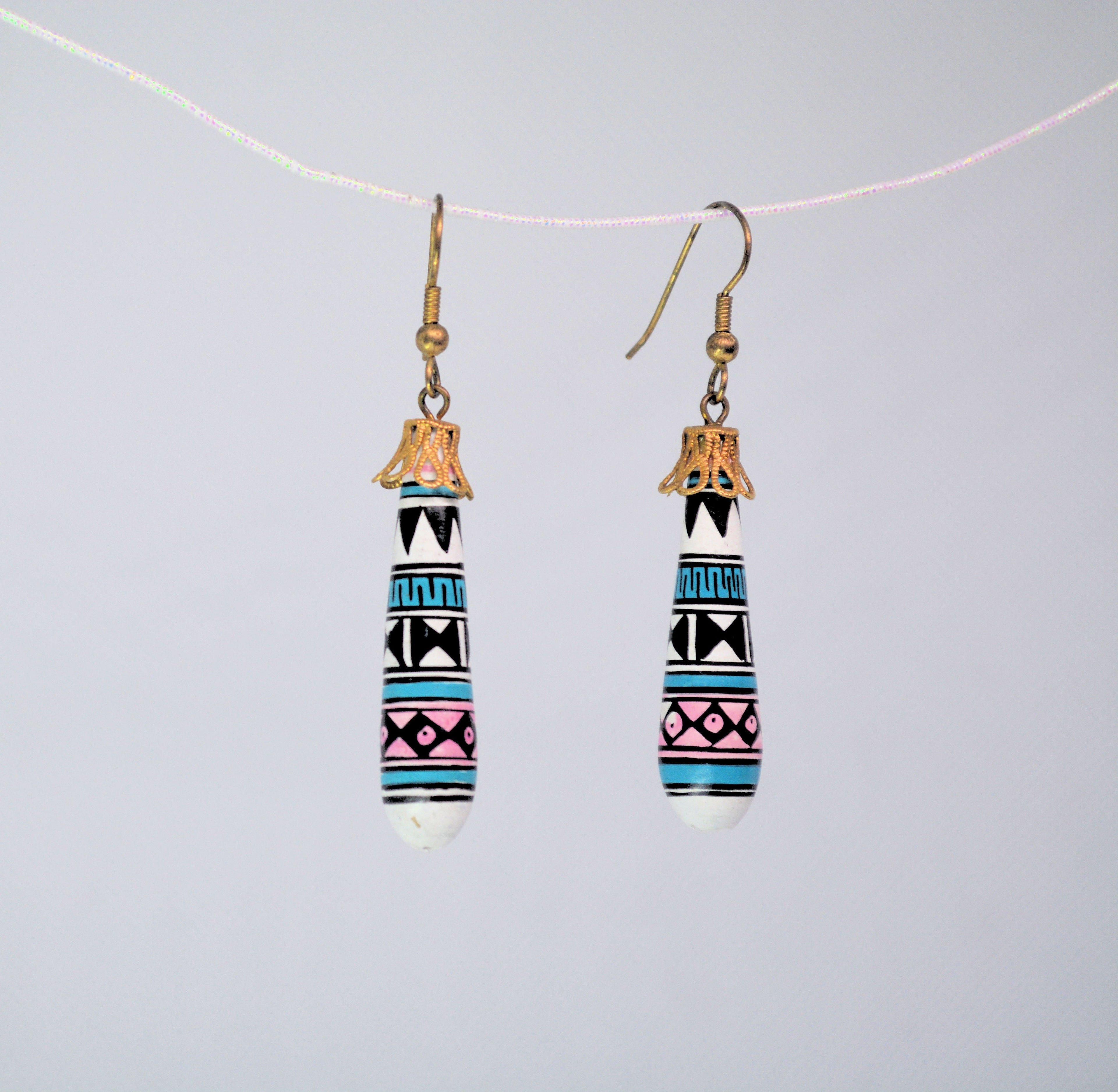 Just Neat Stuff Pottery Dangle Earrings — side view