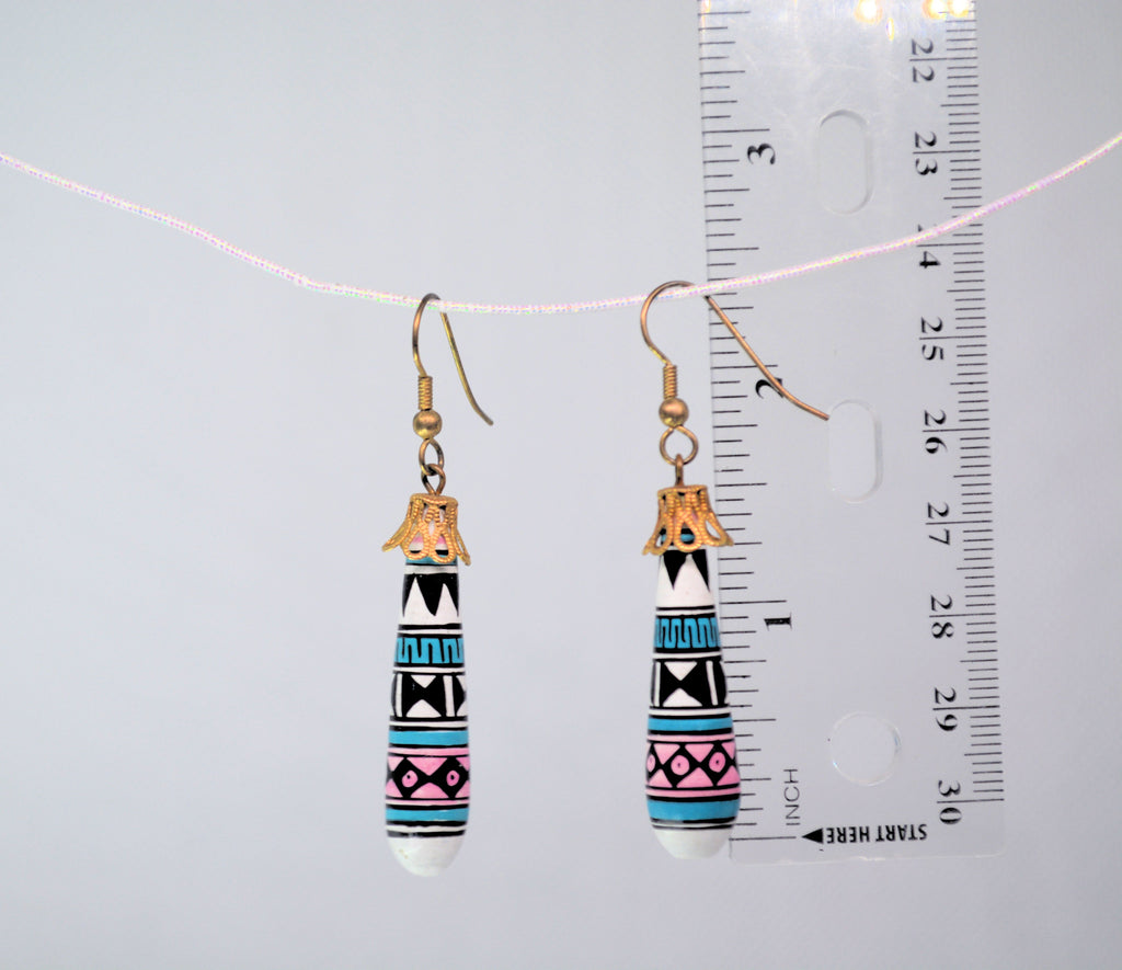 Just Neat Stuff Pottery Dangle Earrings — back view