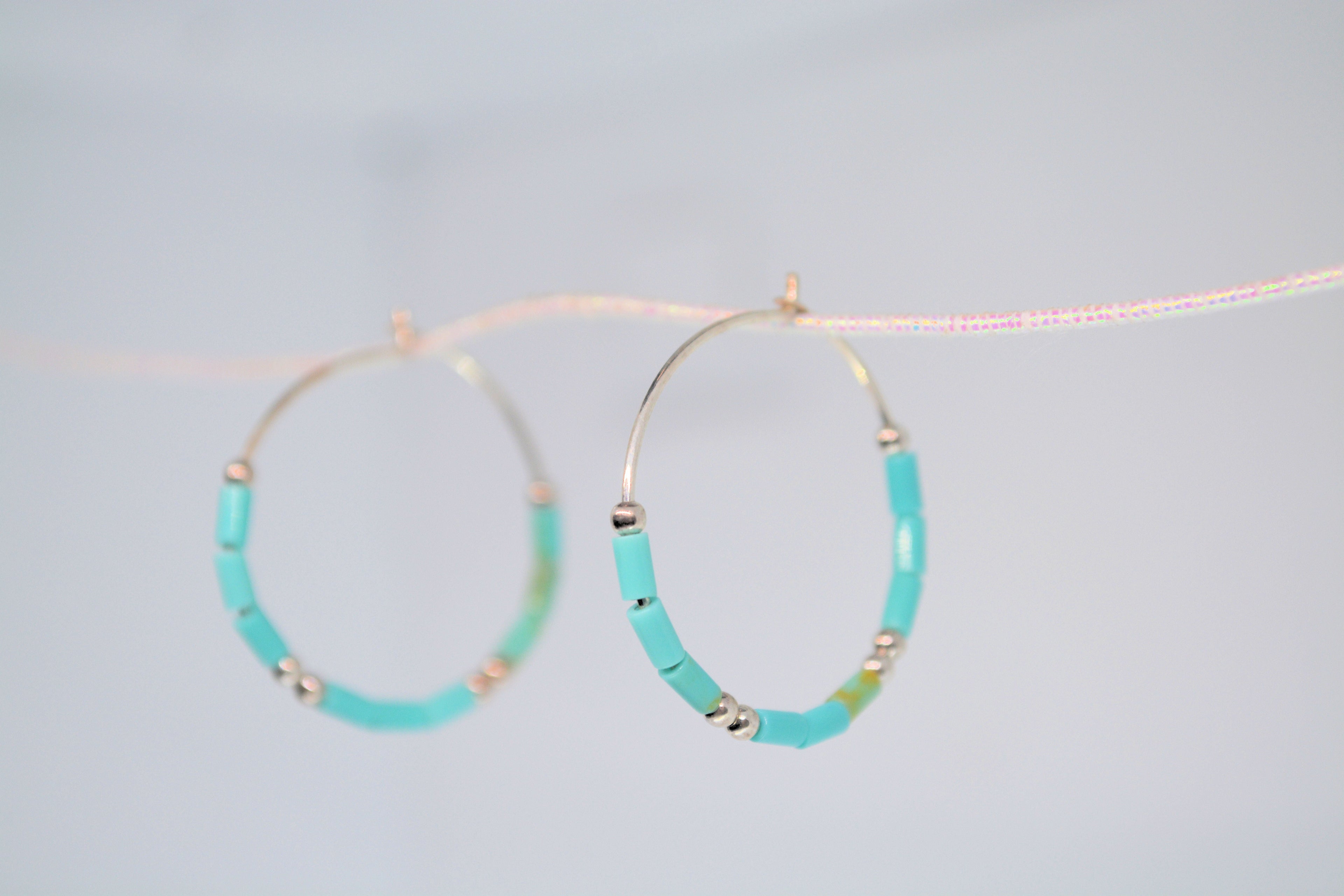 Turquoise hoop earrings