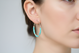 Turquoise hoop earrings