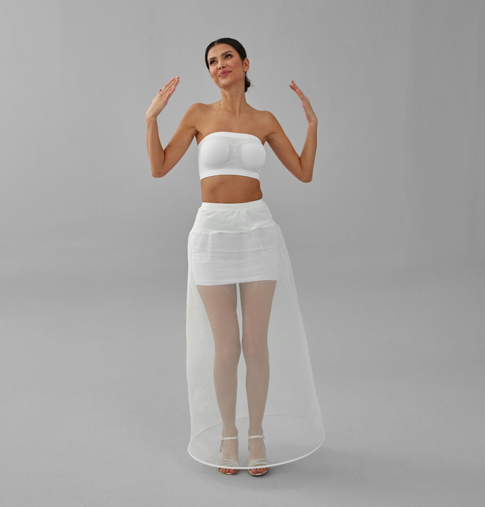 A-line Wedding Dress Underskirt, White Petticoat, Hoop Skirt – Bridal Port, view 2