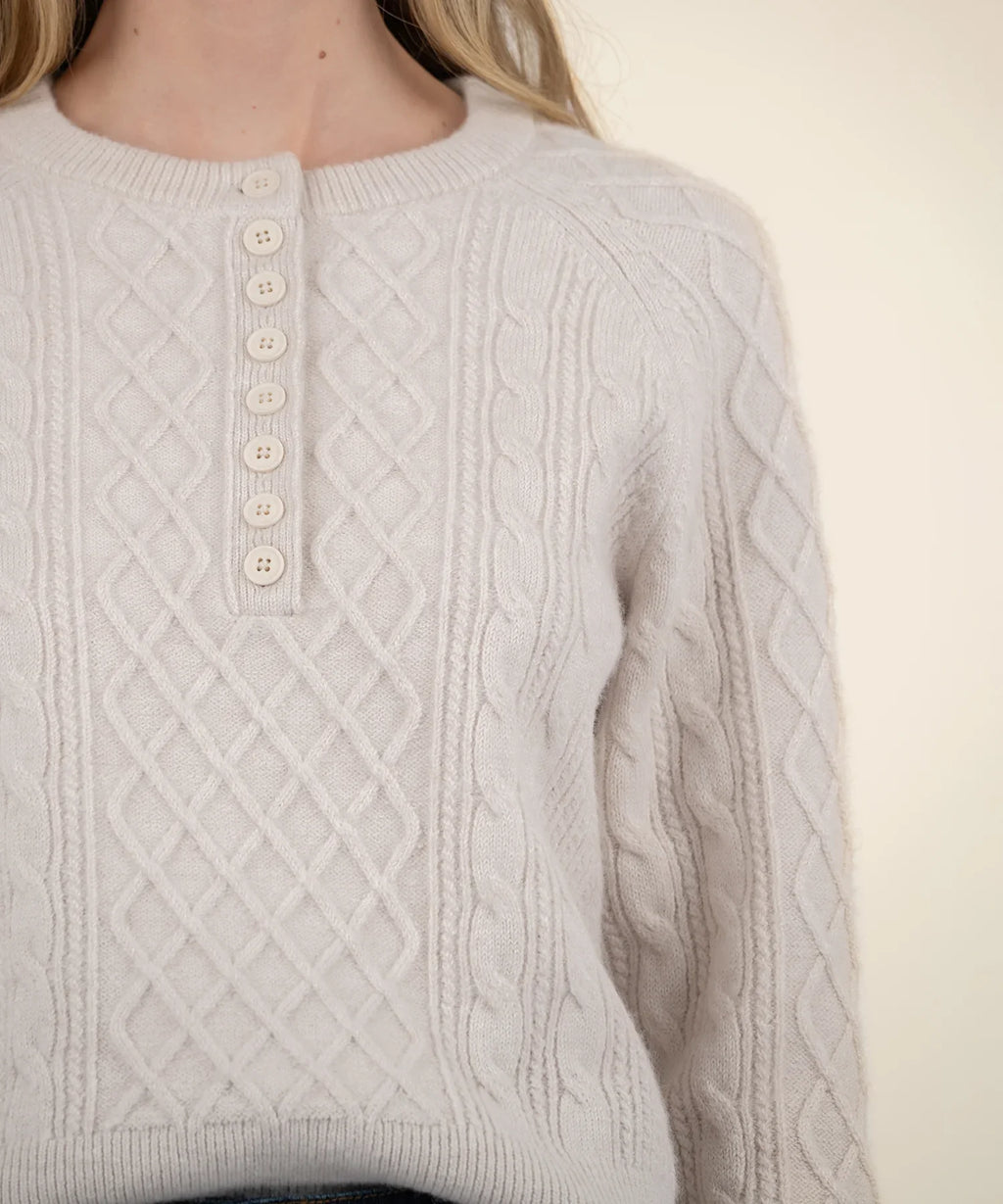 KADOU BOUTIQUE Lacy Turtle Neck With Front Buttons — side view