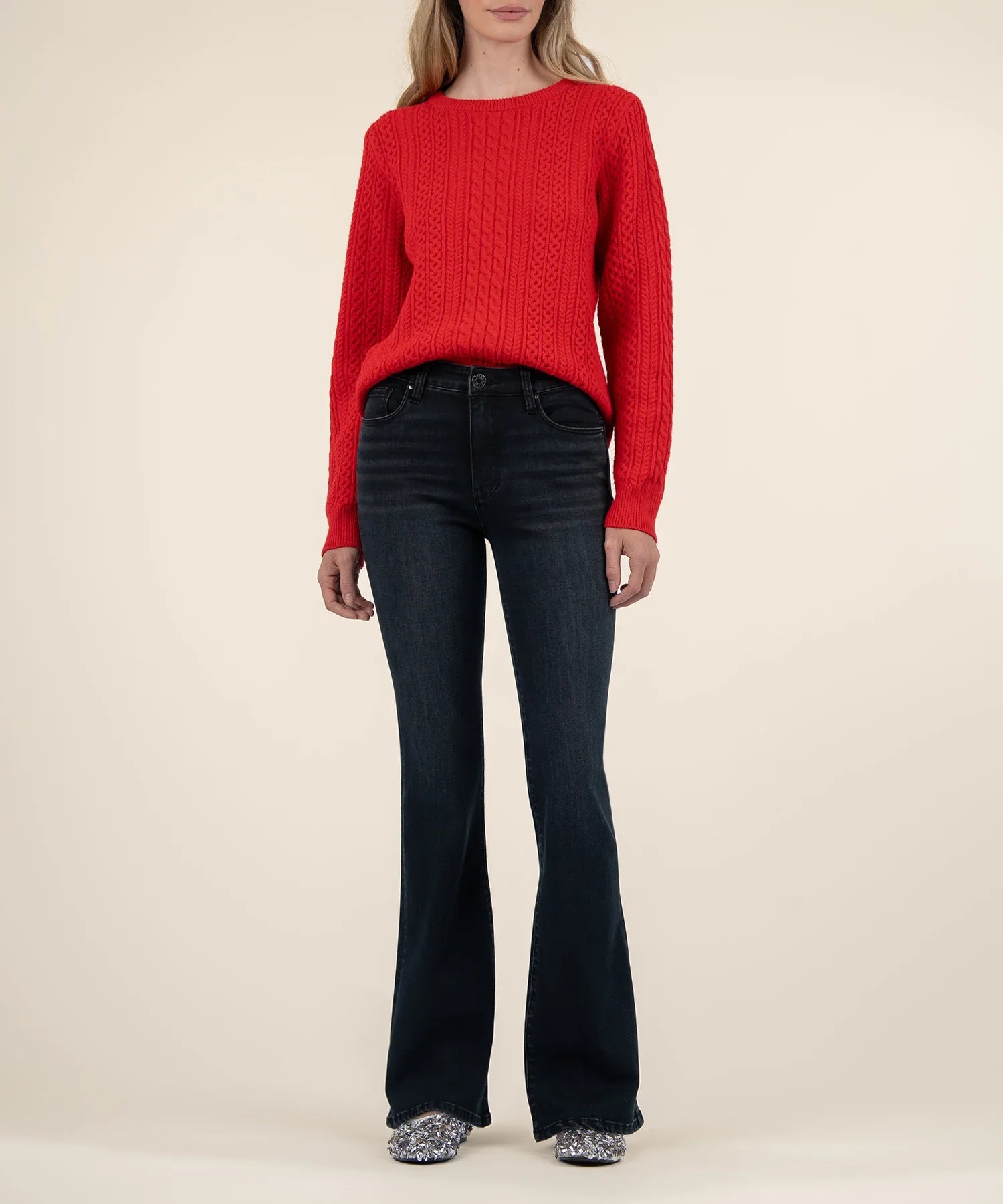 KADOU BOUTIQUE Emerson Scoop Neck Red Sweater — main product shot