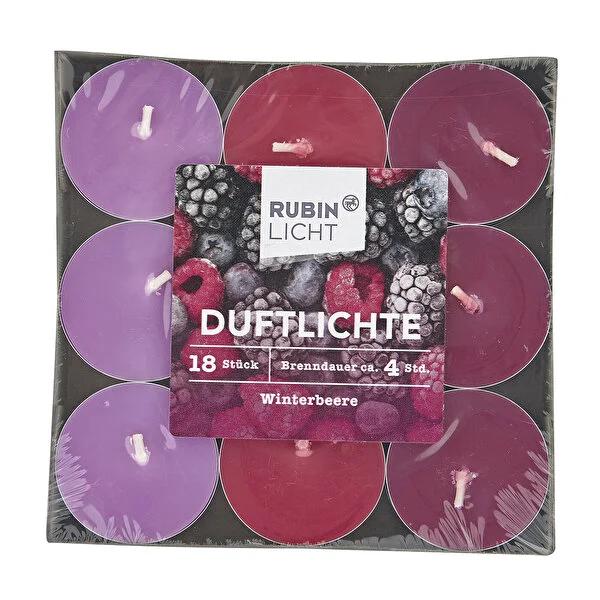 Rubin Licht Scented Candles - Winter Fruits Fragrance, 18-Piece Set for Cozy Home Decor