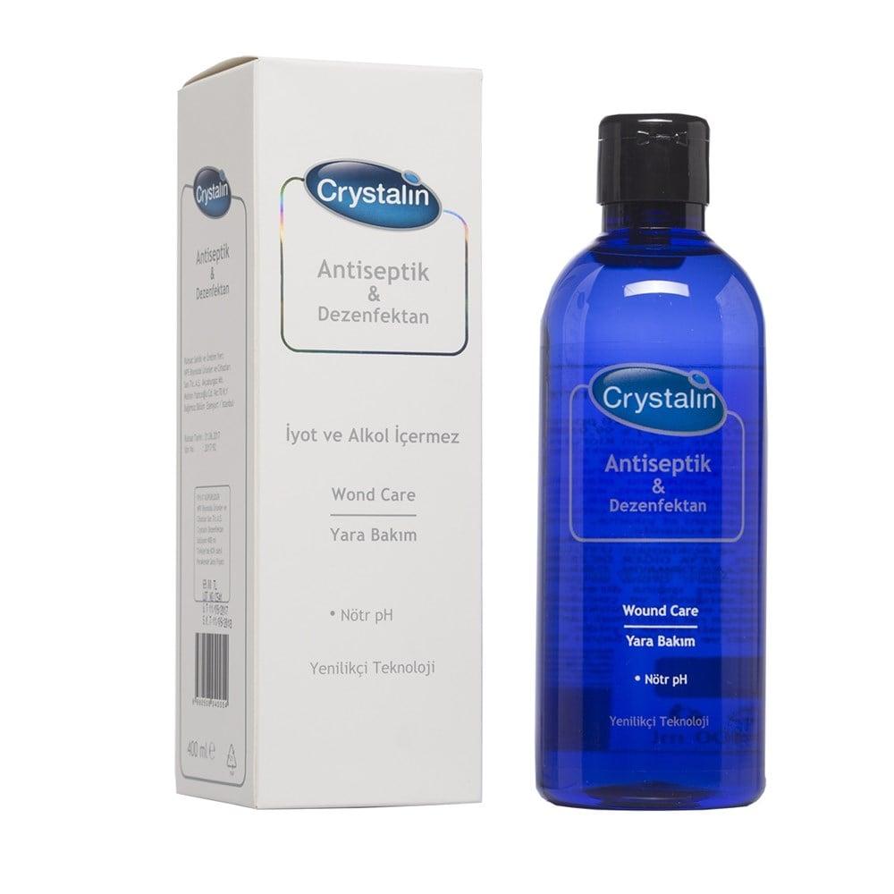 Crystalin Antiseptic & Disinfectant Solution 400ml - Gentle, Neutral pH Wound Cleaning for Sensitive Skin
