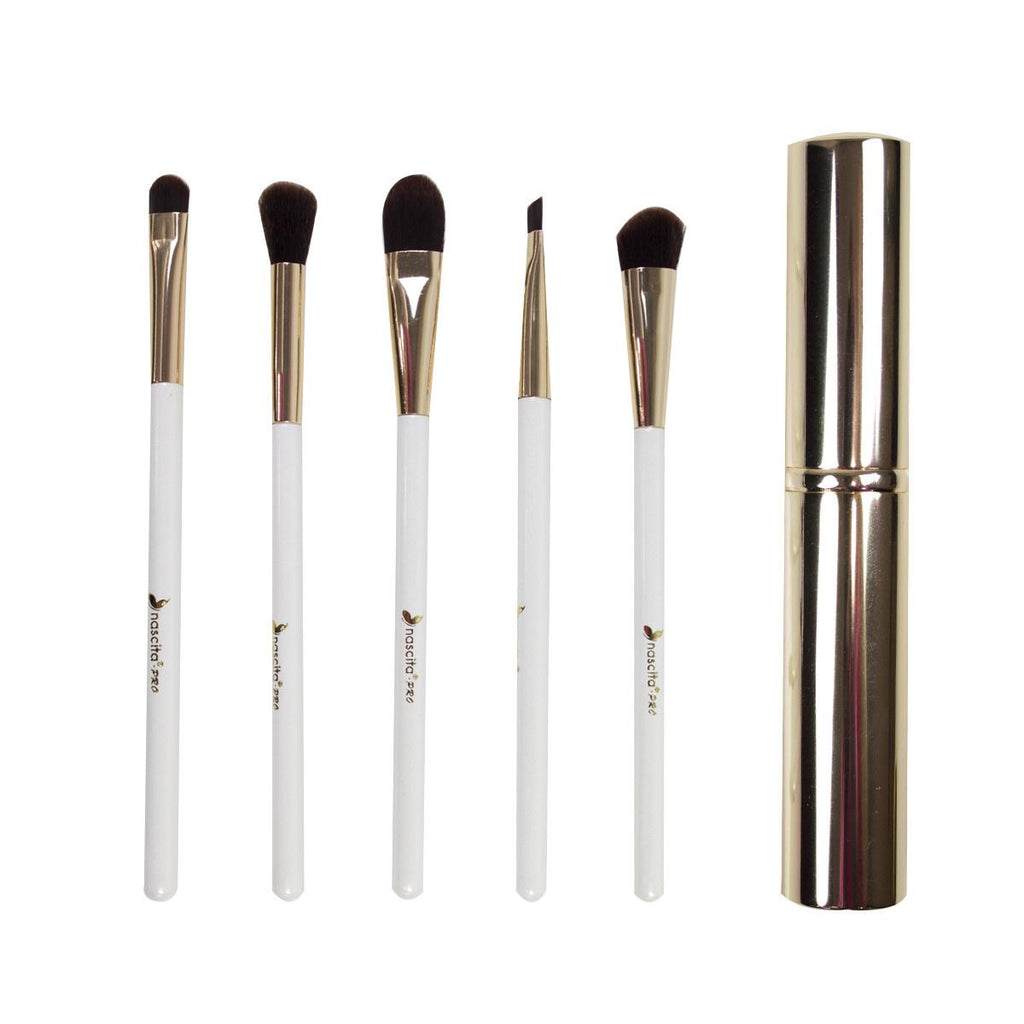 Nascita Pro 5-Piece Makeup Brush Set - Soft, High-Quality Brushes for Travel and Professional Use