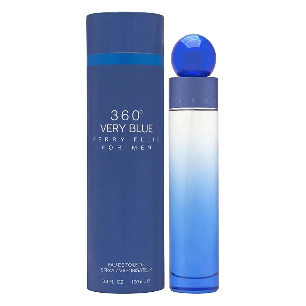 MANDOTOS Perry Ellis 360° Blue Essence Men's EDT — Perry Ellis 360° Blue Essence packaging detail