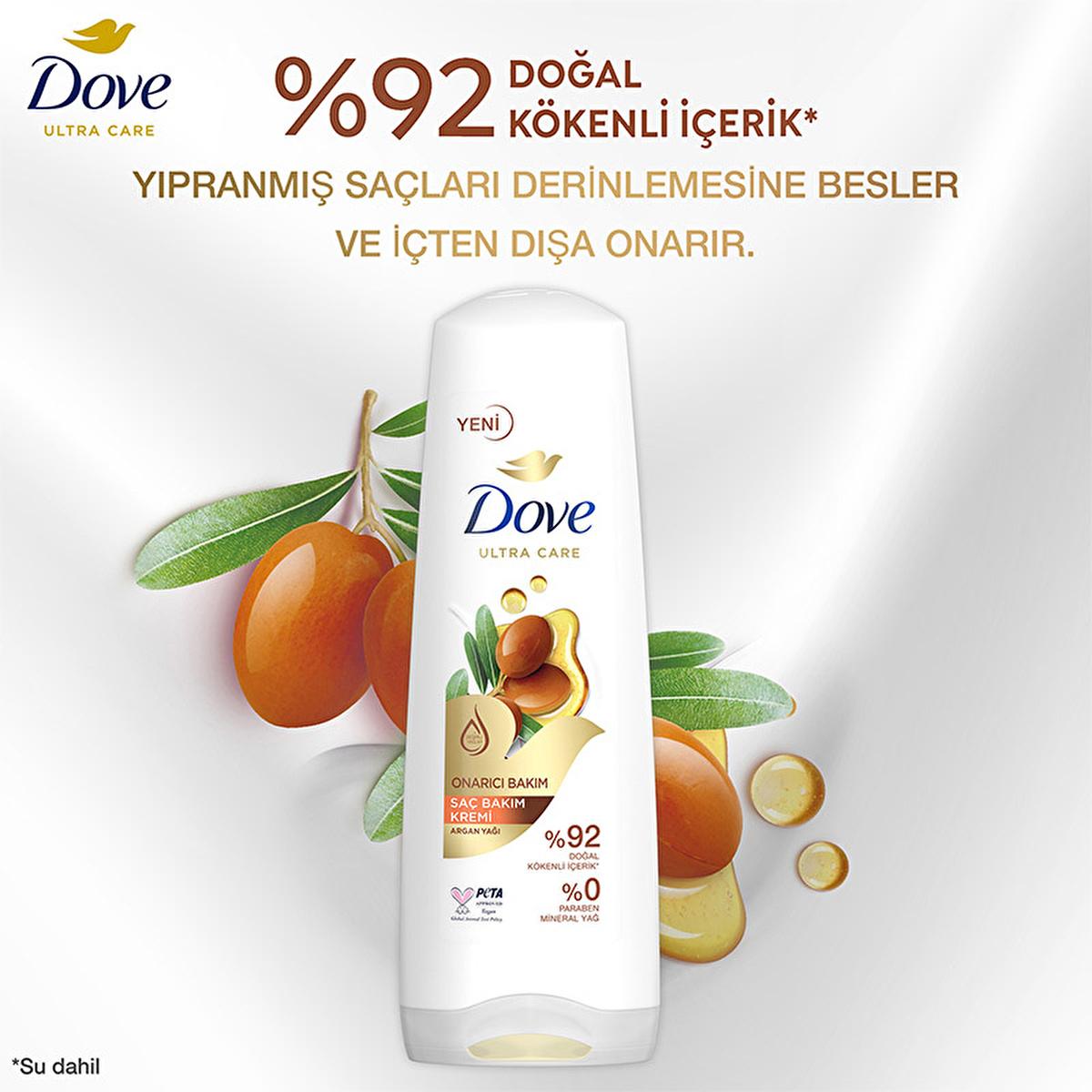 Dove Ultra Care Argan Oil Hair Conditioner - Deeply Nourishing & Repairing for Damaged, Dry Hair - Natural, Vegan & Cruelty-Free