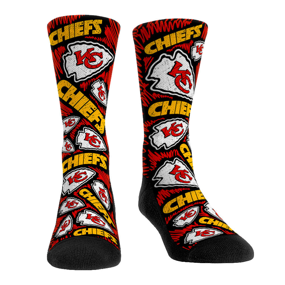 Rock 'Em Socks Rock 'Em Socks Kansas City Chiefs - Logo Sketch (Black) — main product shot