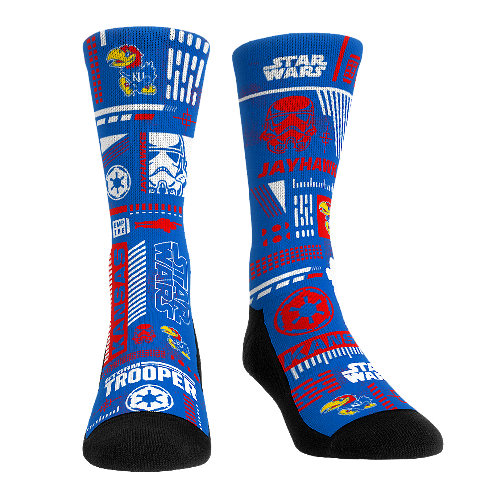 Rock 'Em Socks Kansas Jayhawks - Star Wars  - Stormtrooper Pattern — main product shot