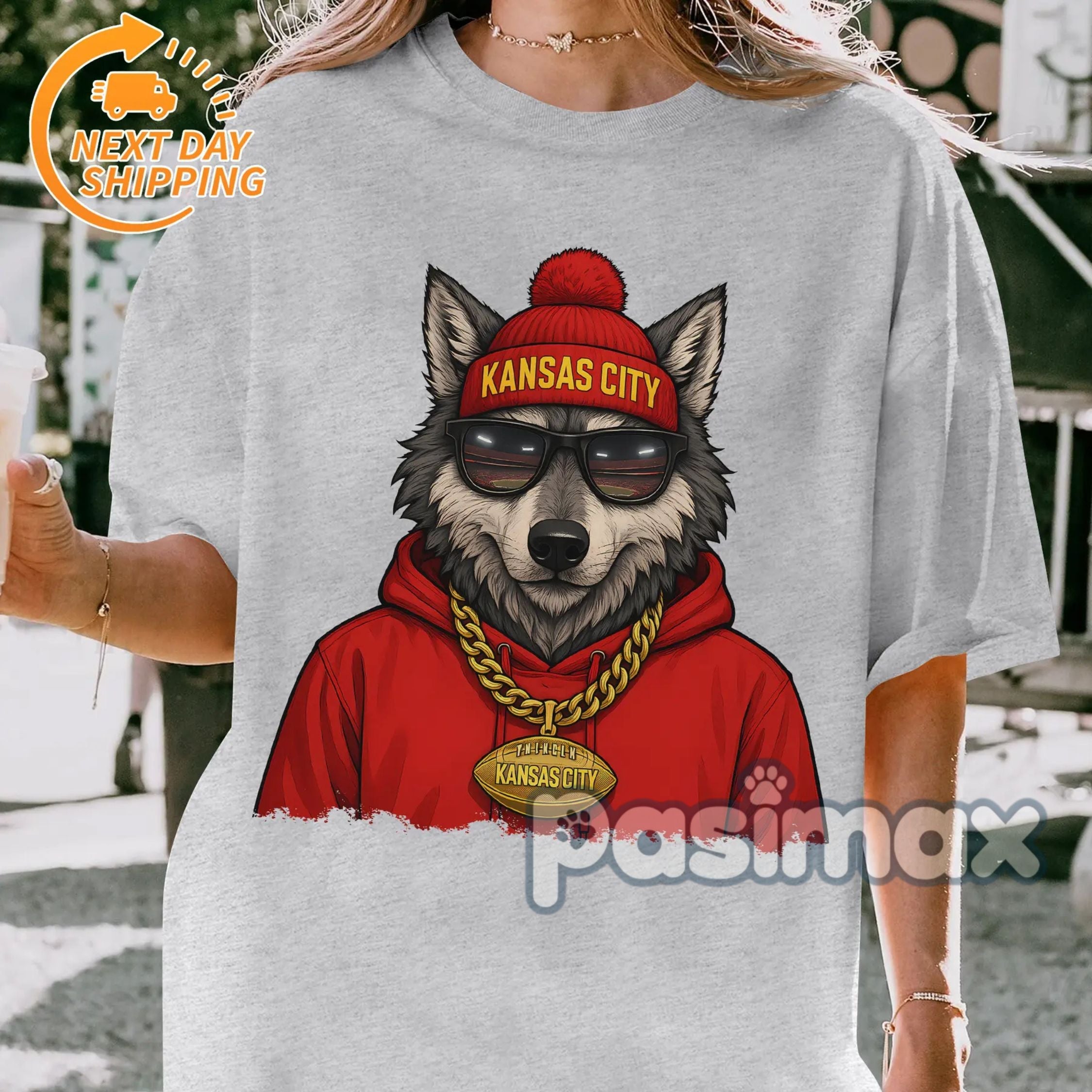 Pasimax Kansas City Wolf T-Shirt — detail close-up