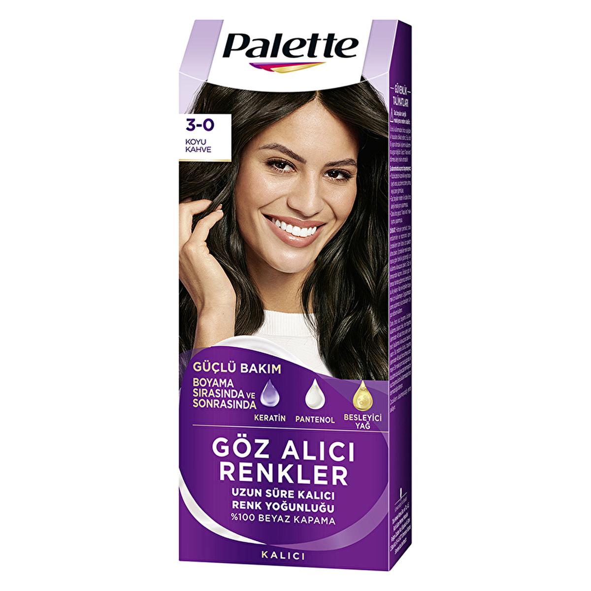 Palette Hair Dye - 3-0 Dark Brown with Keratin & Nourishing Oils for Vibrant Color