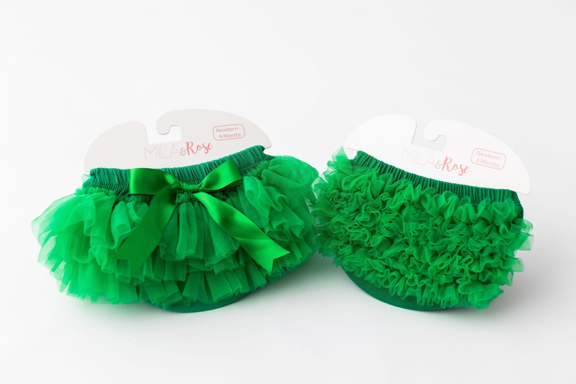 Mila & Rose ® Kelly Green Ruffle Bum Bloomer — detail close-up