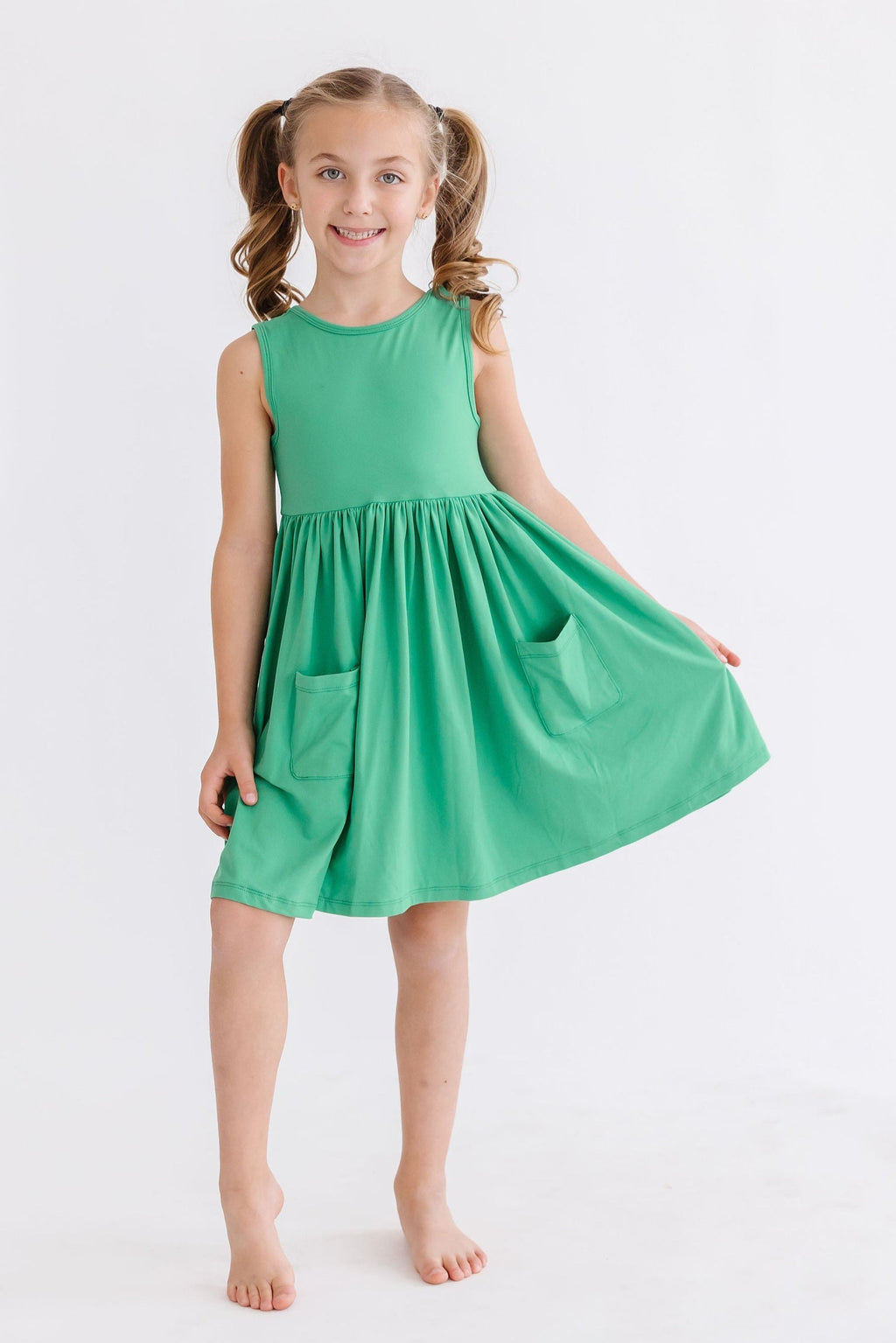 Mila & Rose ® Kelly Green Tank Pocket Twirl Dress — main product shot