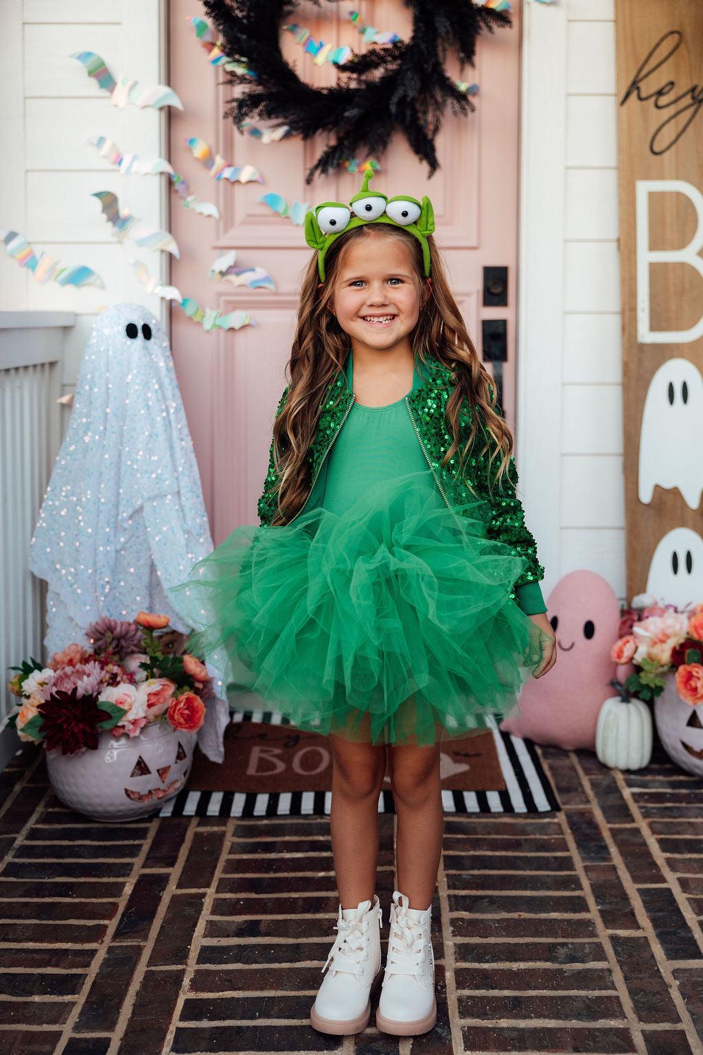 Mila & Rose ® Kelly Green Tank Tutu Leotard — back view
