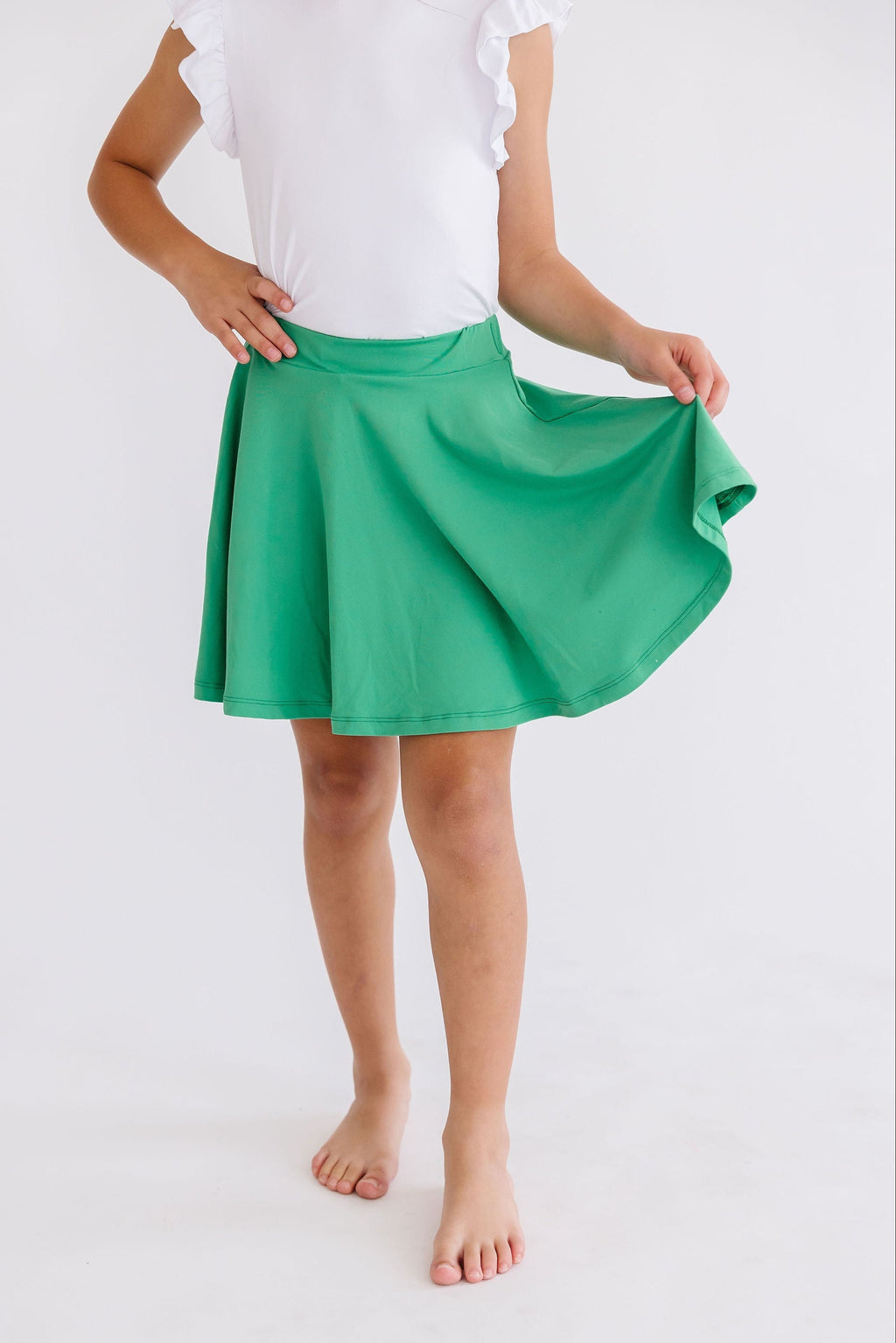 Mila & Rose ® Kelly Green Twirl Skort — lifestyle context
