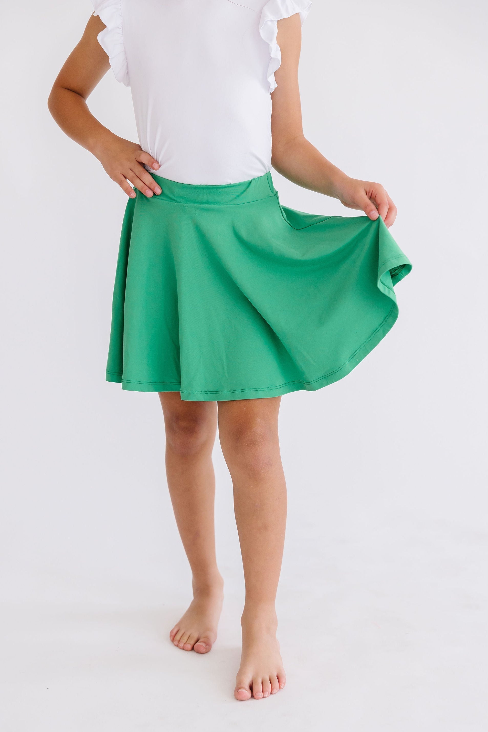 Mila & Rose ® Kelly Green Twirl Skort — lifestyle context