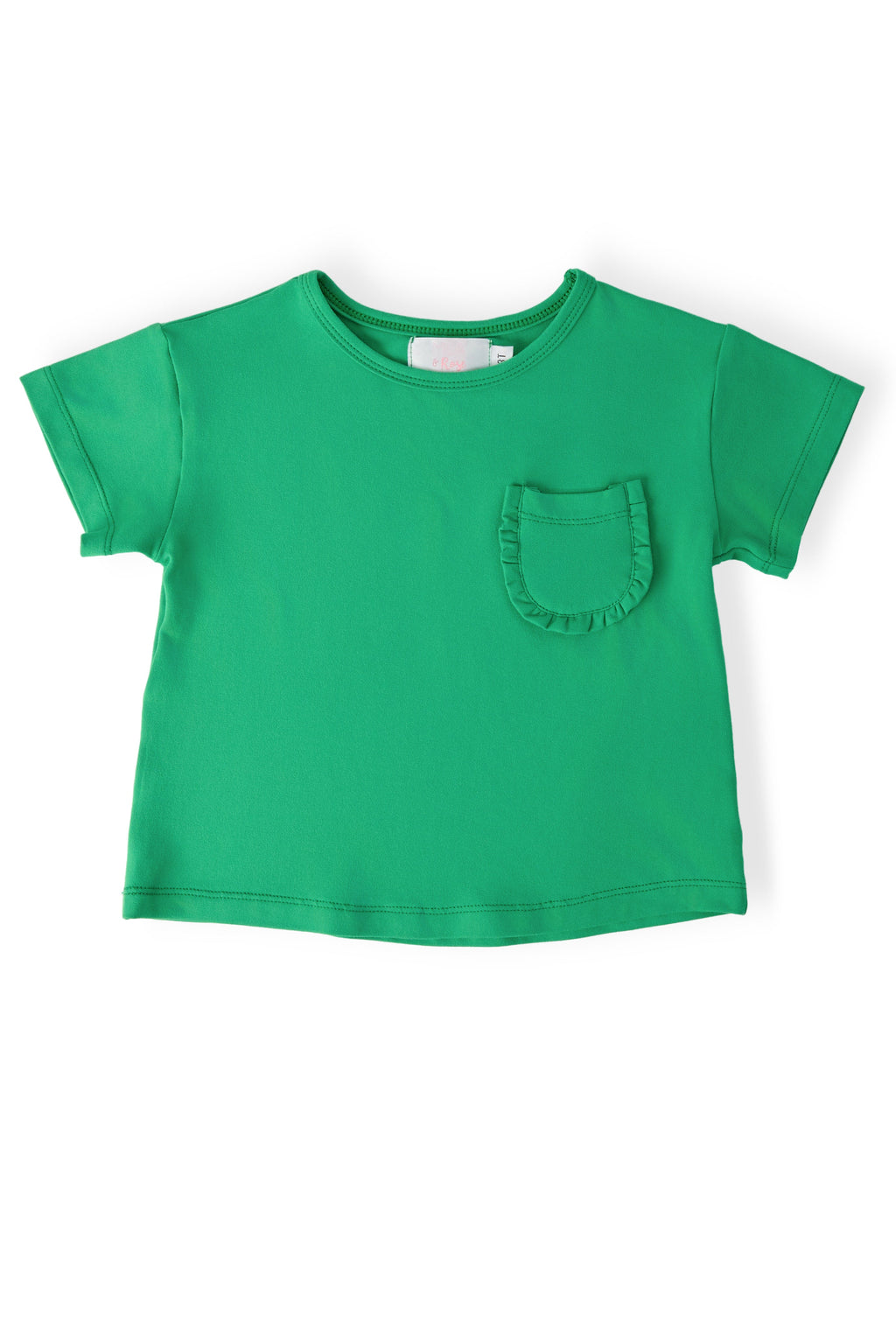 Mila & Rose ® Kelly Green Ruffle Pocket Tee — main product shot