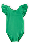 Mila & Rose ® Kelly Green S/S Flutter Sleeve Leotard — main product shot
