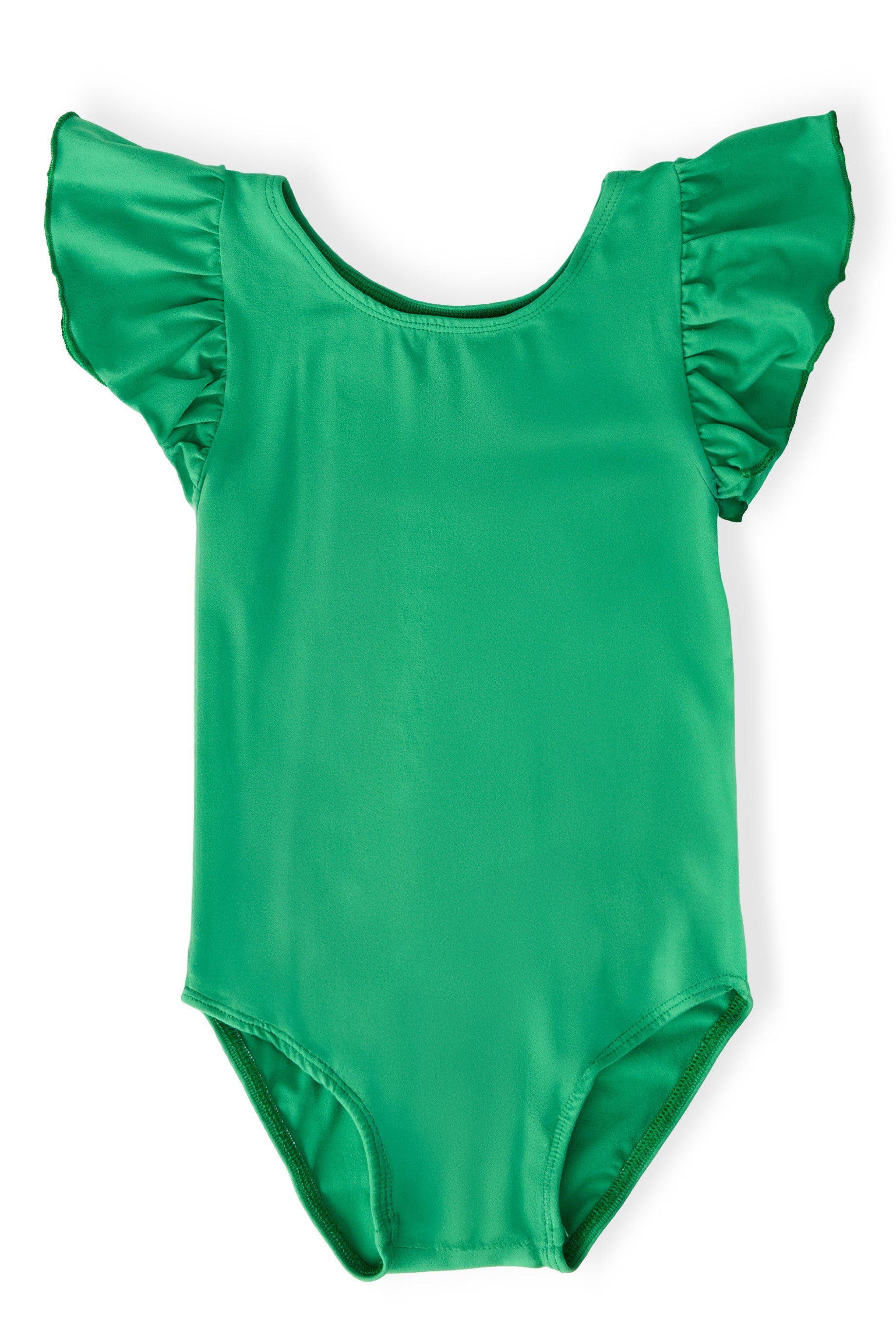 Mila & Rose ® Kelly Green S/S Flutter Sleeve Leotard — main product shot