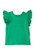 Mila & Rose ® Kelly Green S/S Ruffle Tee — main product shot