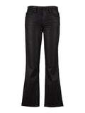 KADOU BOUTIQUE Kelsey Coated High Rise Ankle Flare Raw Hem — back view