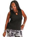 KADOU BOUTIQUE Keyhole Sleeveless Top — main product shot
