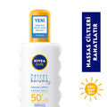 Nivea Sun SPF 50+ Sensitive Immediate Protection Sunscreen Spray: Fragrance-Free, High UVA/UVB Defense for Delicate Skin - Water Resistant