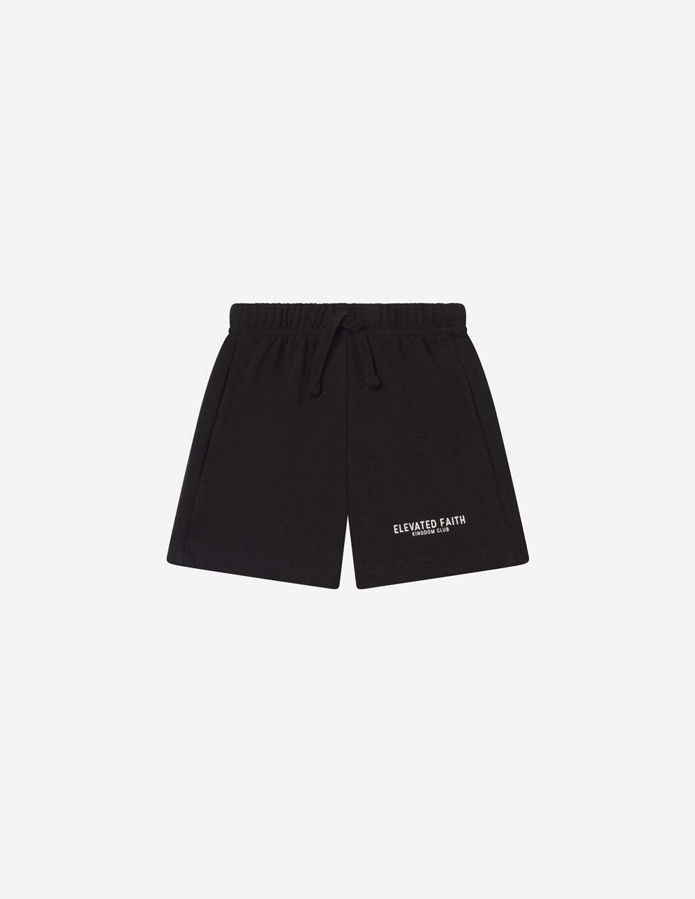 Elevated Faith Kingdom Club Black Kids Short — back view