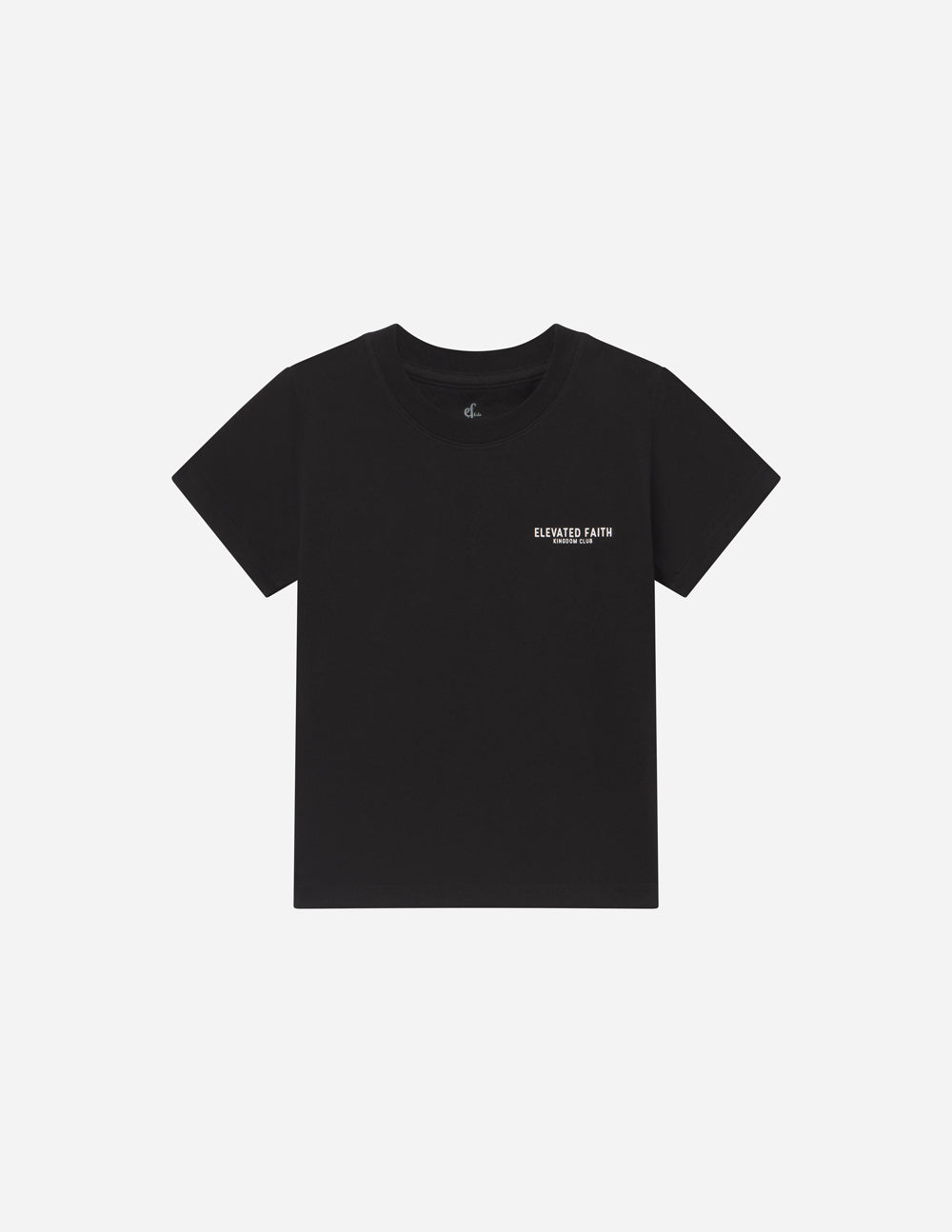 Elevated Faith Kingdom Club Black Kids Tee — color detail