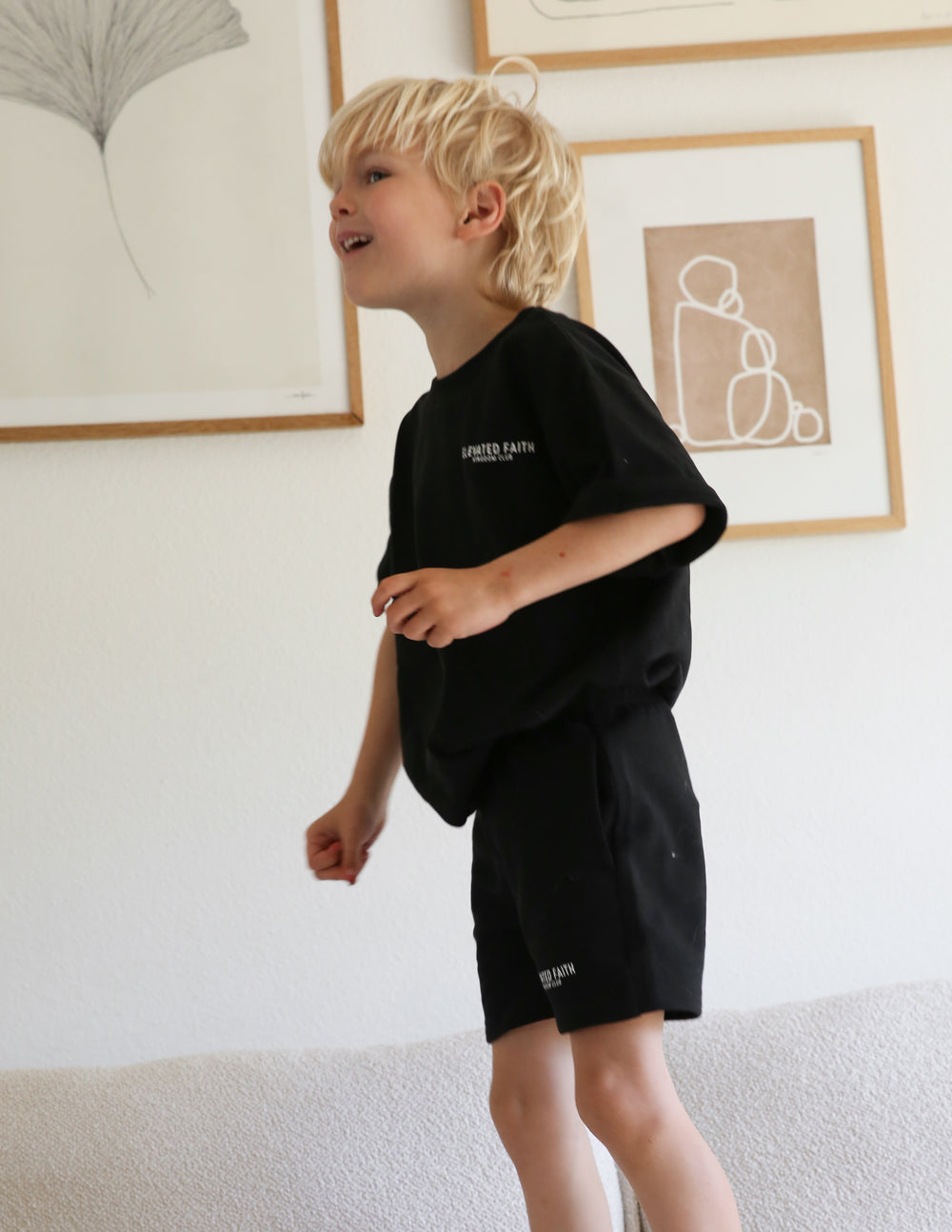 Elevated Faith Kingdom Club Black Kids Tee — size reference