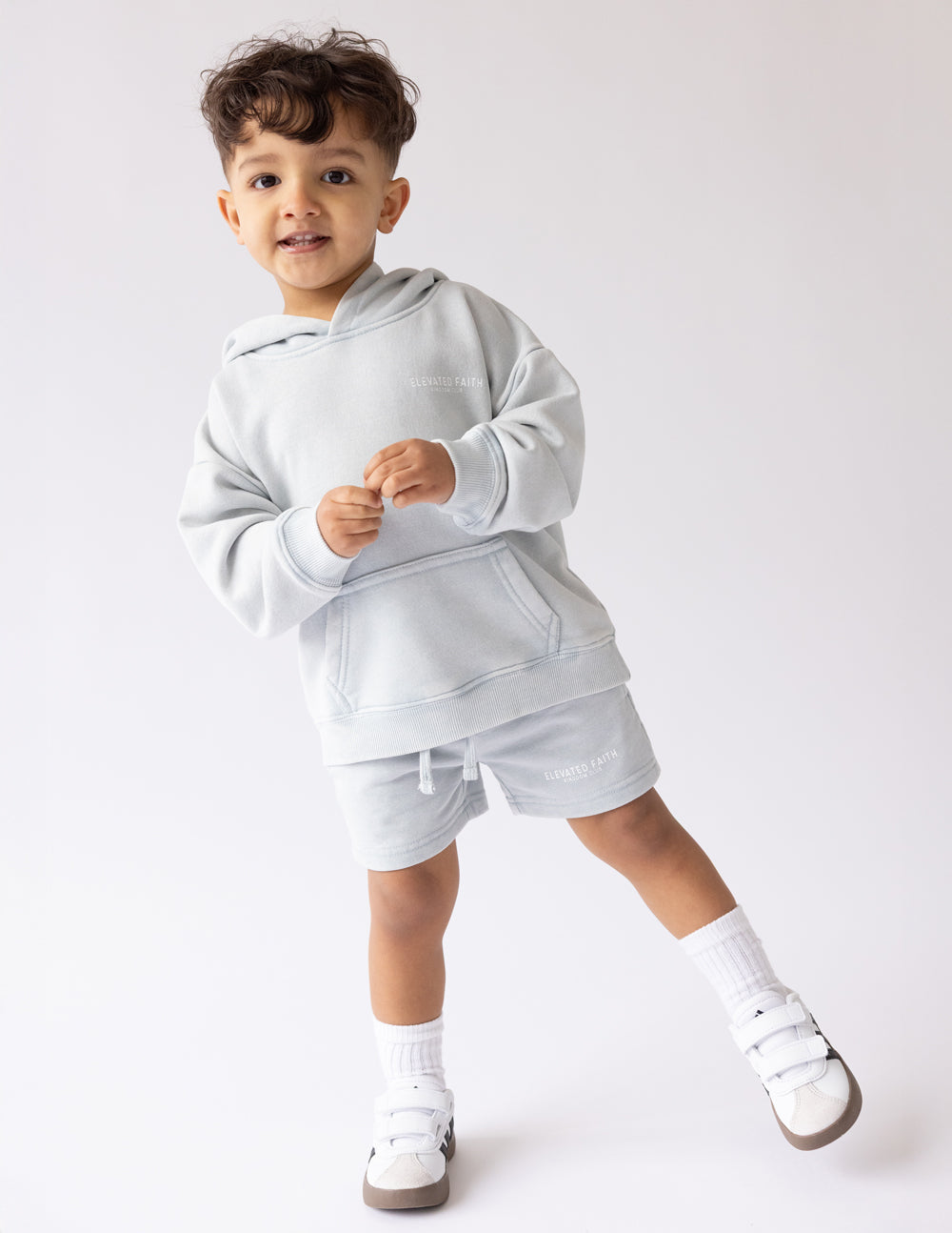 Elevated Faith Kingdom Club Blue Kids Hoodie — back view