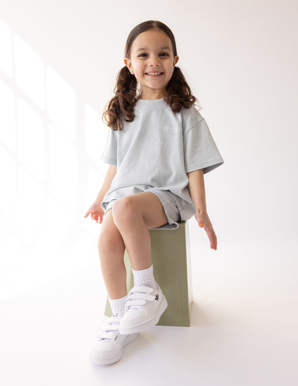 Elevated Faith Kingdom Club Blue Kids Tee — detail close-up