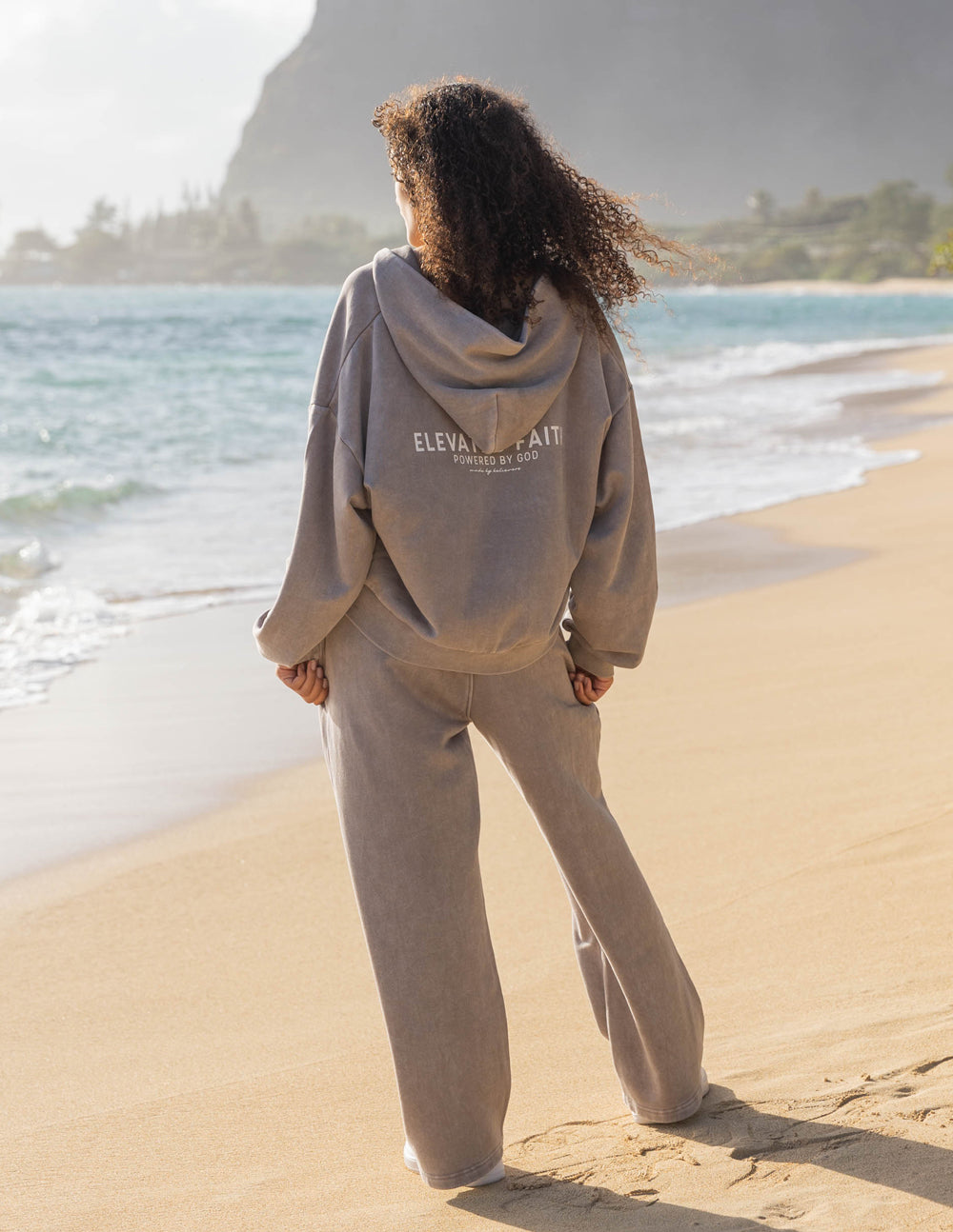 Elevated Faith Kingdom Club Brown Full-Zip Hoodie — side view