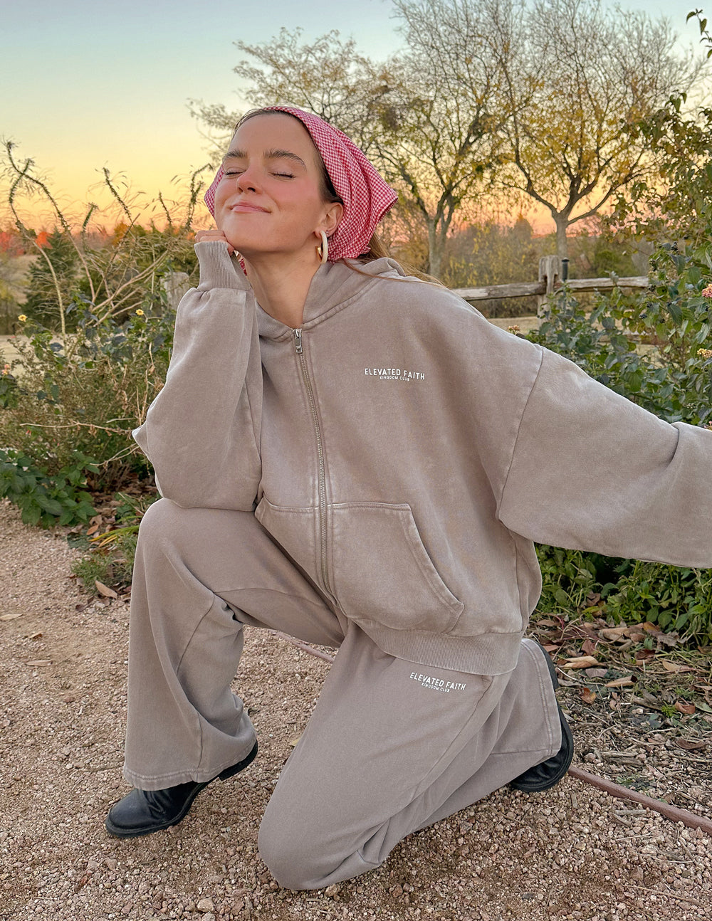 Elevated Faith Kingdom Club Brown Full-Zip Hoodie — alternative angle