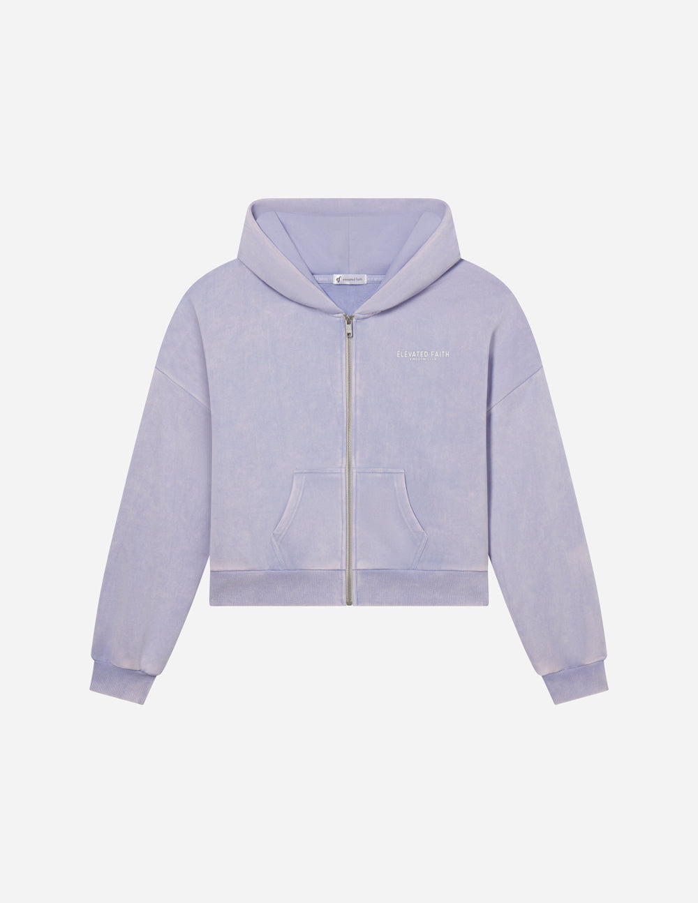 Elevated Faith Kingdom Club Lavender Full-Zip Hoodie — size reference