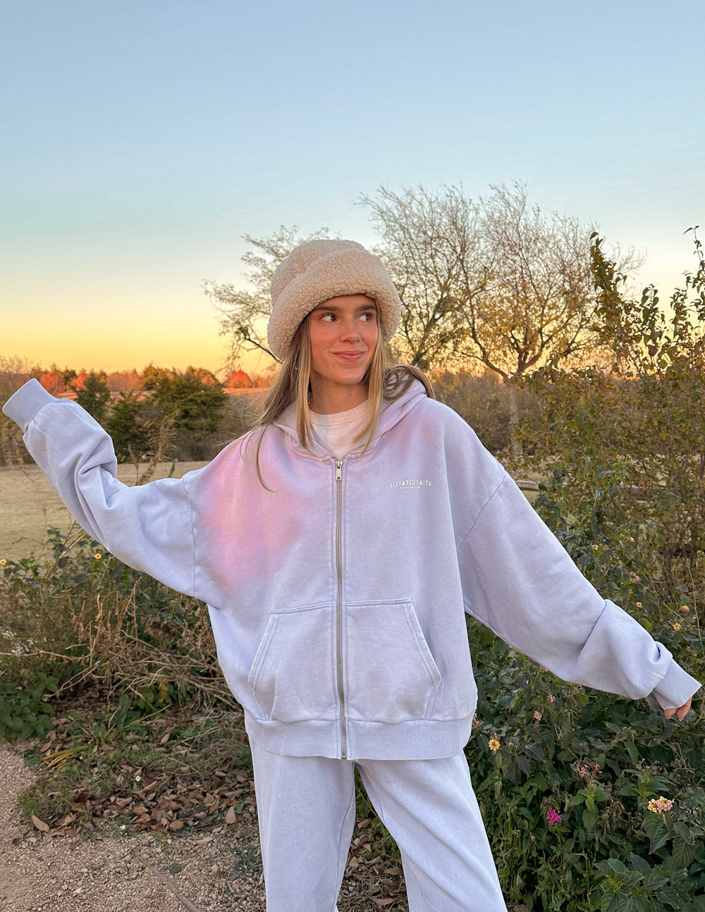Elevated Faith Kingdom Club Lavender Full-Zip Hoodie — alternative angle