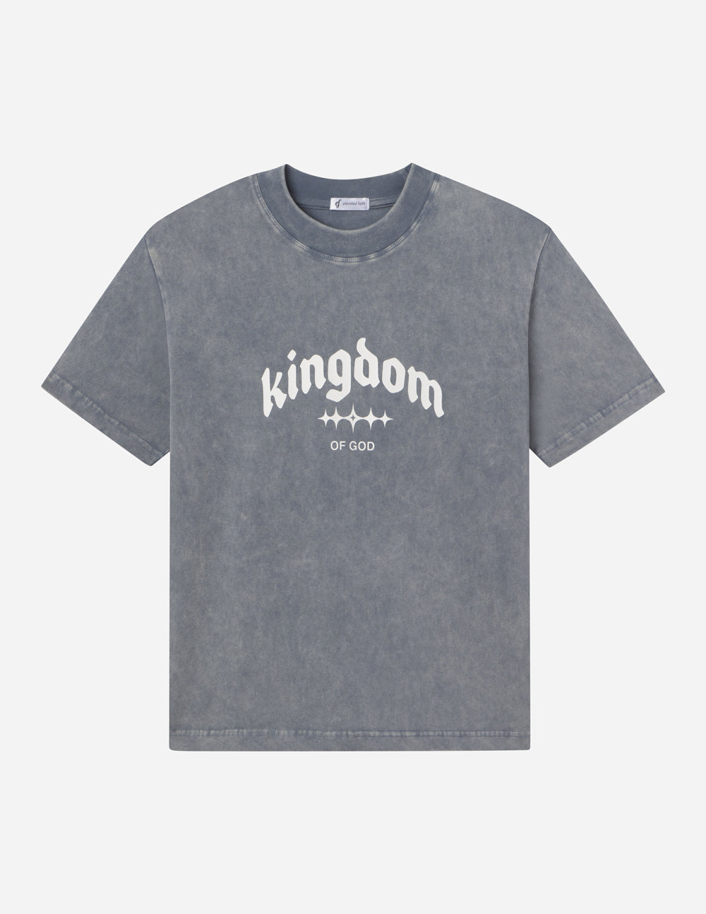 Elevated Faith Kingdom of God Unisex Tee — Elevated Faith branding close-up