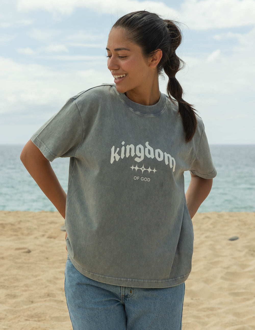 Elevated Faith Kingdom of God Unisex Tee — construction detail