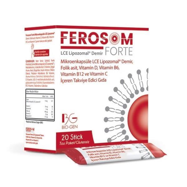 Ferosom - Ferosom Forte 20 Stick Liposomal Iron Dietary Supplement for Iron Deficiency & Overall Health - Gluten-Free, Single-Use Sticks