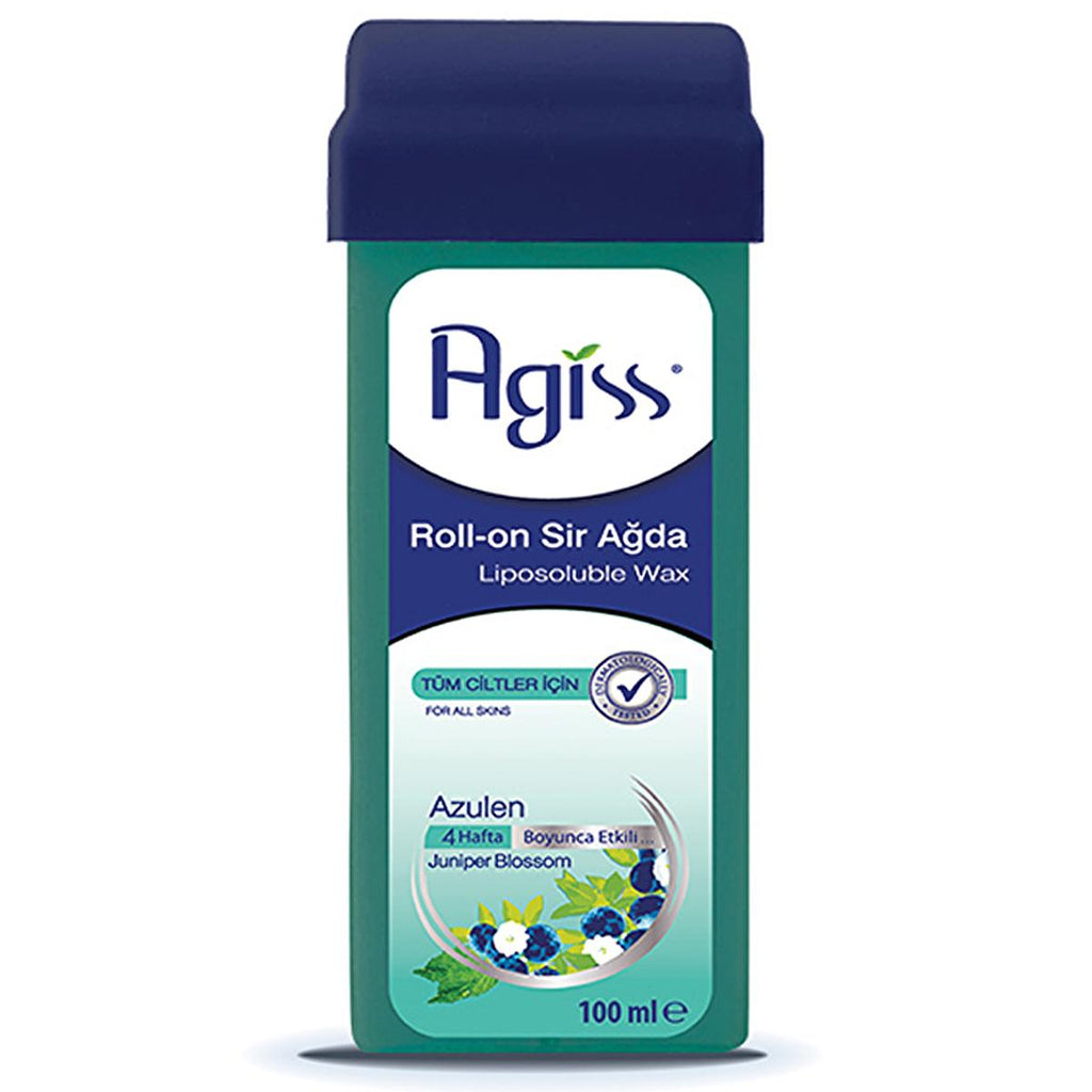 Agiss Azulen Roll-On Wax Hair Removal: 100% Natural Resin, Sugar-Free, Easy Application for All Skin Types