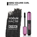 Flormar Hero Volume & Curl Mascara: Intense Black, Long-Lasting, Smudge-Proof, Flake-Free - Volumizing Fiber Brush Eye Makeup