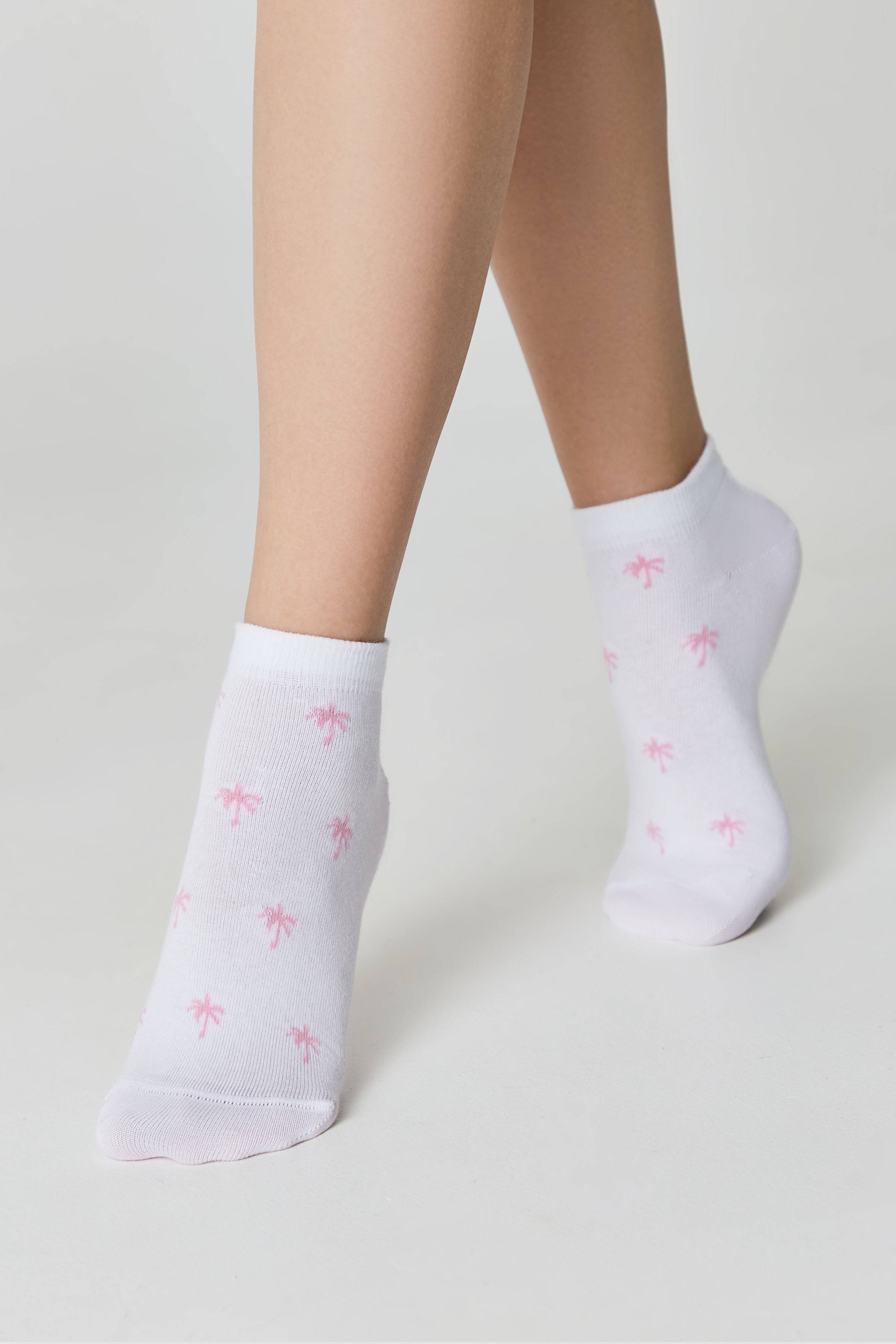 TheRanok.com Cotton Ankle Socks Conte Active - 589 Palm Trees — color detail