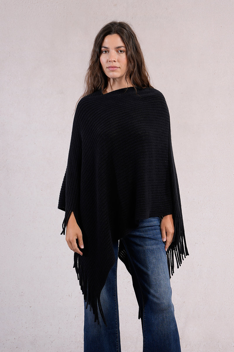 KADOU BOUTIQUE Knitted Poncho — back view