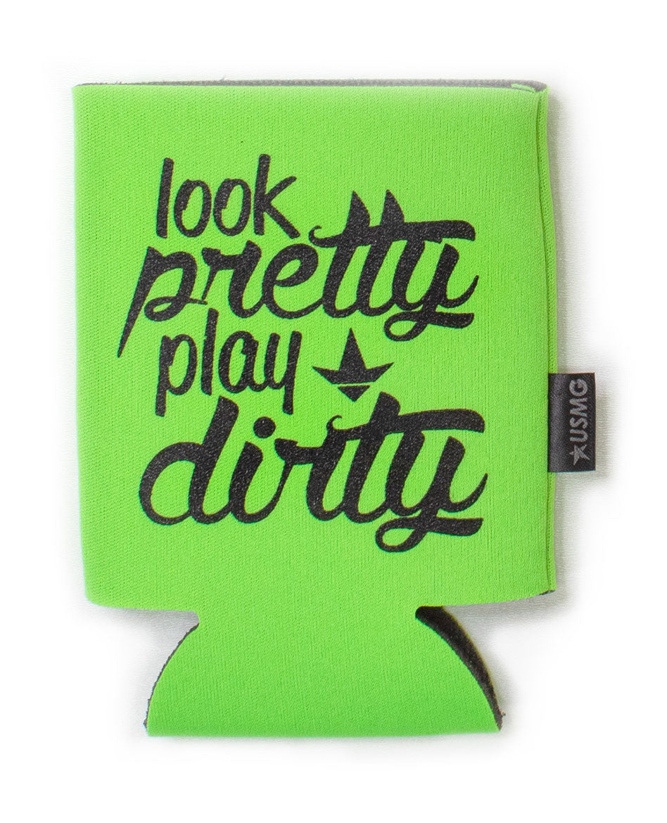 Luckless Outfitters Look Pretty Play Dirty Can Koozie — lifestyle context