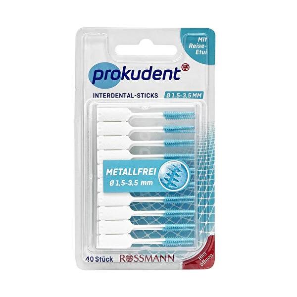 Prokudent Metal-Free Interdental Brushes - 40 Count - Gentle Oral Hygiene Solution for Sensitive Teeth and Gums