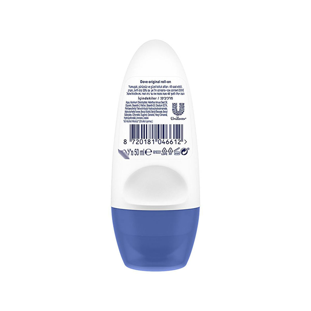 Dove Original: 48-Hour Antiperspirant Roll On Deodorant for Women - Moisturizing, Alcohol-Free, Sensitive Skin Formula with Natural Care Oil