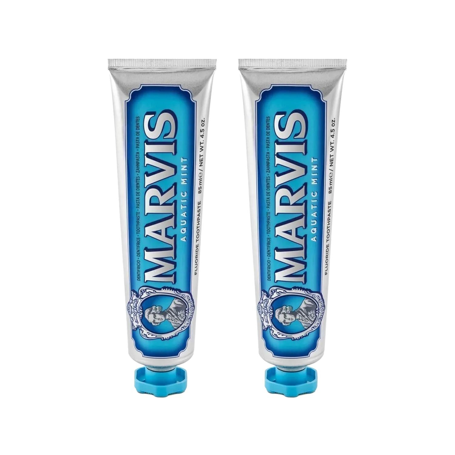 Marvis Aquatic Mint Toothpaste 2-Pack - Premium Oral Care with Refreshing Mint Flavor