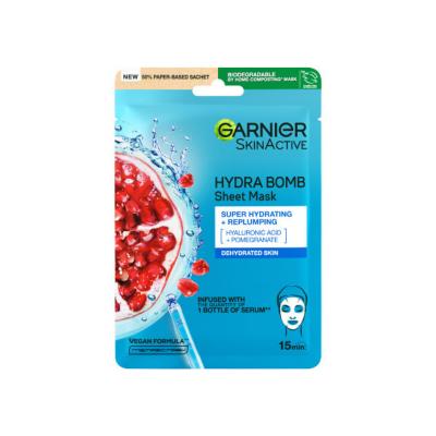 Garnier SkinActive Hydra Bomb Revitalizing Pomegranate Hydrating Facial Sheet Mask - Intense Skin Hydration & Revitalization for Dry Skin