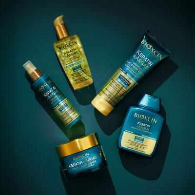 Bioxcin Keratin Argan Repair Shampoo - Nourishing and Repairing Damaged Hair with Keratin, Argan Oil, and Vitamins